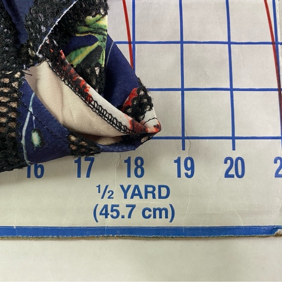 foxiedox Dress Womens Large Blue Bryonia Mini Floral Print Cap Sleeve Lace Party - Picture 12 of 16